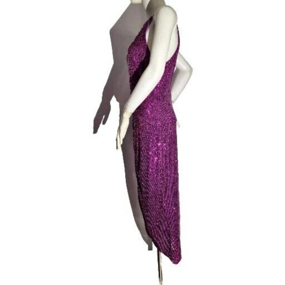 Belle Badgley Mischka Women's Dress Size 6 Sequin Dress Evening PinkFuchsia (47) - Picture 4 of 11